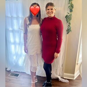 Abercrombie & Fitch Red Long Sleeve Dress